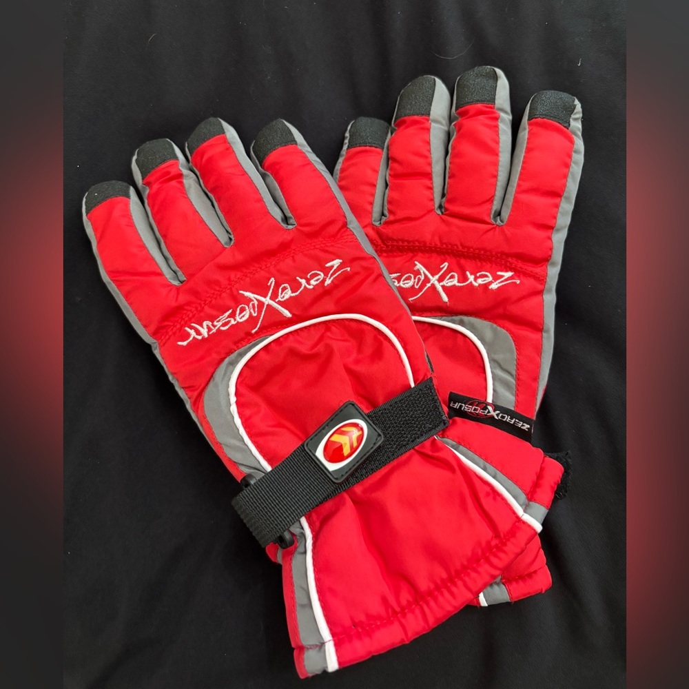 ZeroXposur Women’s Ski & Snowboard Gloves – Red & Gray (One Size)